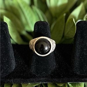 .925 Sterling Silver Black Onyx Ring
